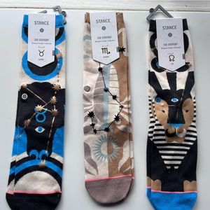 LOT of 5 ... They make great gifts! Stance Zodiac Socks SCORPIO LEO TAURUS